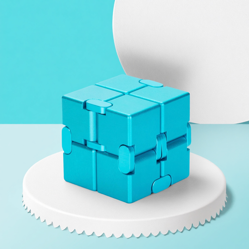 Infinity Folding Cube Fidget Toy - Cyan