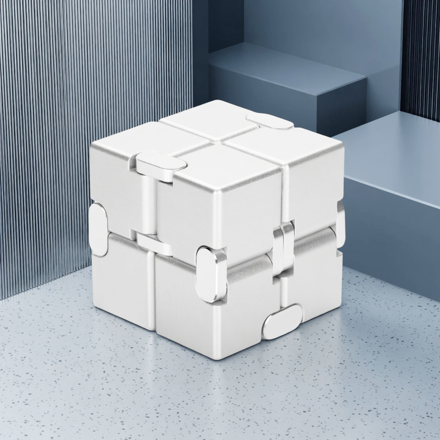 Infinity Folding Cube Fidget Toy - Silver