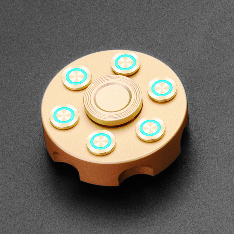 Six-Point Disc Fidget Spinner - Glow / Gold