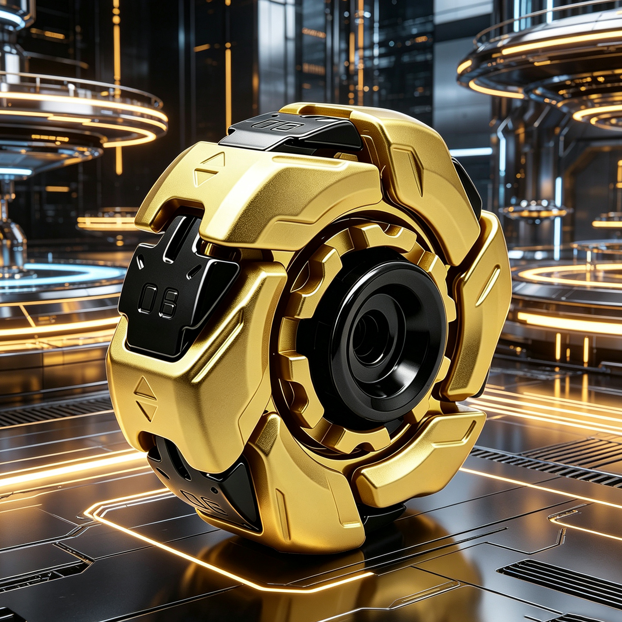 Transforming Orb EDC Fidget Toy - Gold & Black