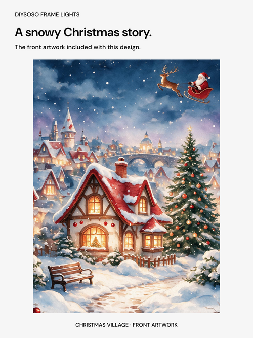 DIYSOSO FRAME LIGHTS Christmas Village — christmas-village-front-art