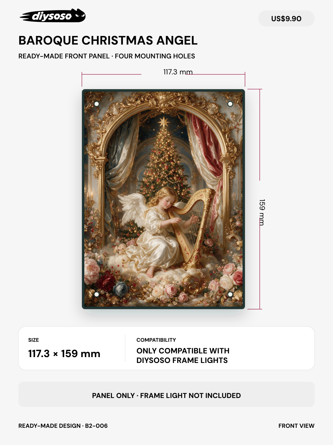 lm front panel baroque christmas angel