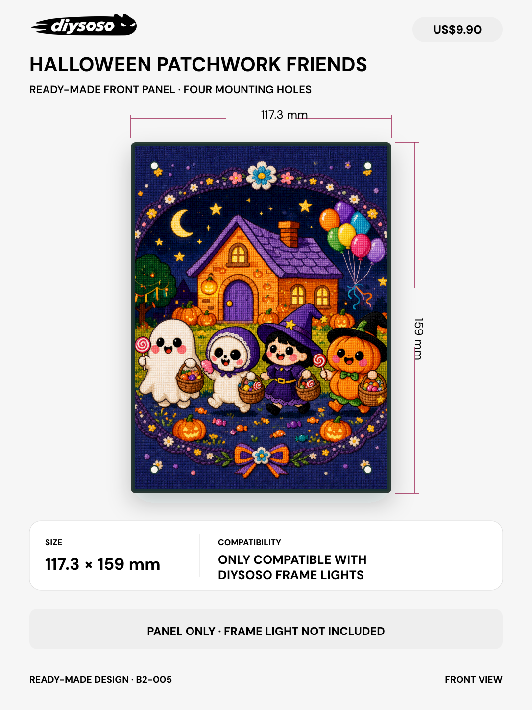 lm front panel halloween patchwork friends