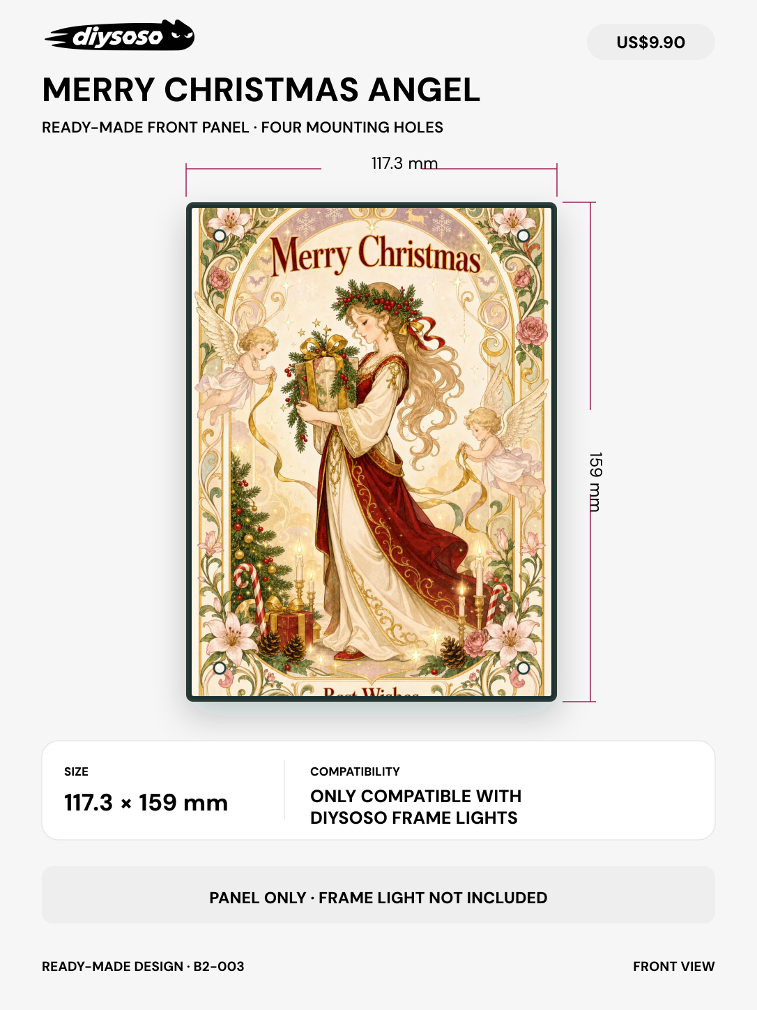 lm front panel merry christmas angel